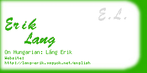 erik lang business card